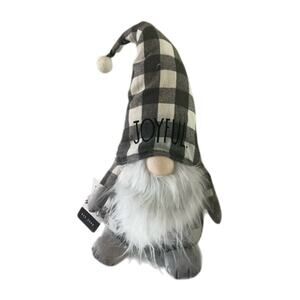 NWT Rae Dun Christmas Gnome in plaid hat Festive Holiday Decorative cute